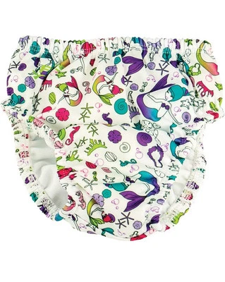 Lote de 2 pañales de natación reutilizables FINIS Mermaid medianos (17-22 libras o 6-12 meses) NUEVO Foto 1 de 4