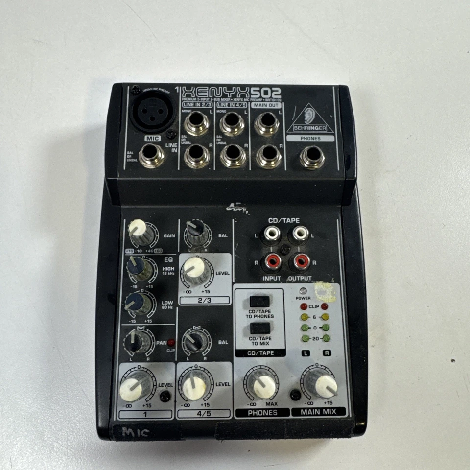 Behringer XENYX 502 Premium 5 Input 2 Bus Mixer (No Power Supply)  un Tested - Image 1 of 3