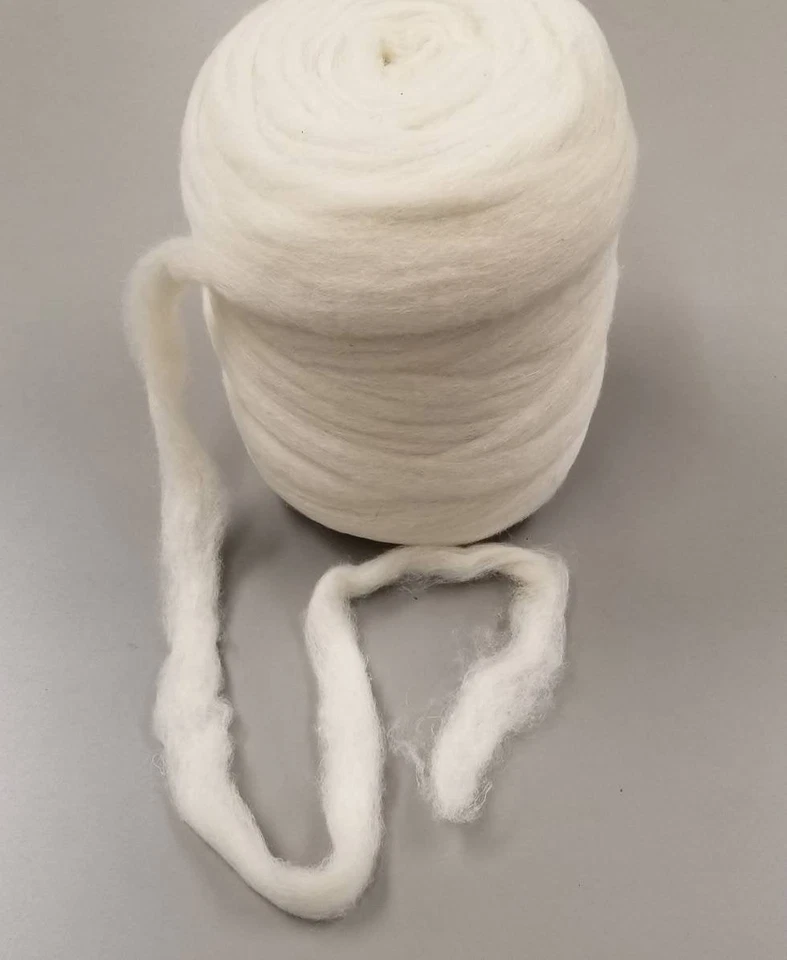 Flax / Alpaca Custom Blend. Sliver. White Roving. 20/80 - Image 1 of 1