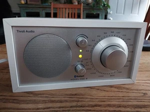 Tivoli Audio Model One BT AM/FM Radio Bluetooth Wireless Silver On White Tested - Picture 1 of 6