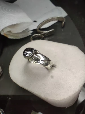 Anello Intreccio Argento 925 Artigianato Testa Di Serpente  - Immagine 1 di 4