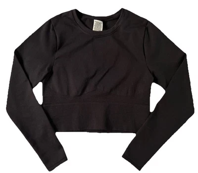 💕Victoria's Secret ROSA Camiseta de Entrenamiento Corta Manga Larga-Negro-Talla M Foto 1 de 4