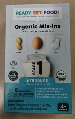 Juego listo alimentos introducción temprana de alérgenos mezclas orgánicas para bebés 4+ meses  Foto 1 de 4