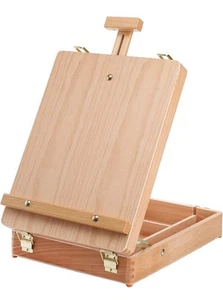 Art Supplies Box Easel Sketchbox Painting Storage Box Adjust Wood TabletopEasel - Picture 1 of 8