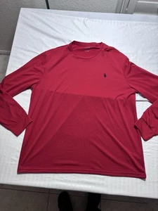 Polo Ralph Lauren Shirt Adult XL Red Slim Pony Logo Preppy Casual Tee Mens - Picture 1 of 10