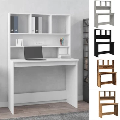 Schreibtisch mit Regal Computertisch Gaming Tisch Bürotisch Arbeitstisch Holz - Bild 1 von 2