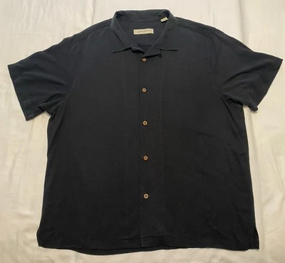 Men’s XXL Black Tommy Bahama Silk Blend Short Sleeve Shirt  (Read Description) - Image 1 of 4