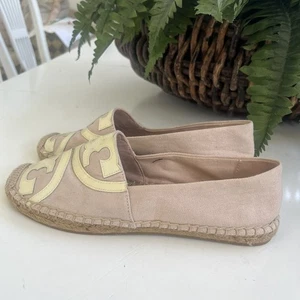 Tory Burch Weston Espadrille Canvas Flats Rose Pink Size 8.5 M Summer Loafer - Picture 1 of 12