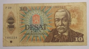 1988 20 Korun Ceskoslovenskych Czechoslovakia Czech Circulated DVACET Banknote - Picture 1 of 5