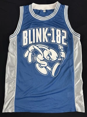 Camiseta deportiva de baloncesto Blink-182 de colección mediana perdedora niños gira Atticus Macbeth azul Foto 1 de 4