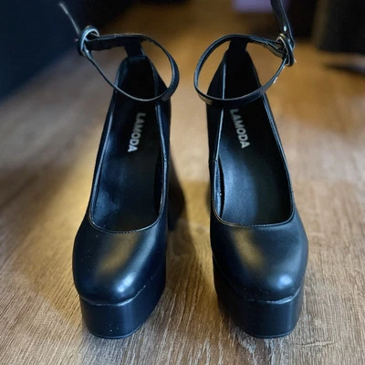 Tacones de plataforma Lamoda Last Flight negros talla 8 nuevos sin caja Foto 1 de 4