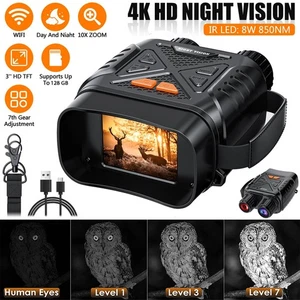 Night Vision Goggles Infrared Binoculars 36MP 4K 10x Digital Zoom Video Record - Picture 1 of 19