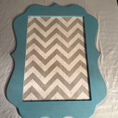 Hobby Lobby Chevron Magnetic Board, Teal & Gray - Image 1 of 4