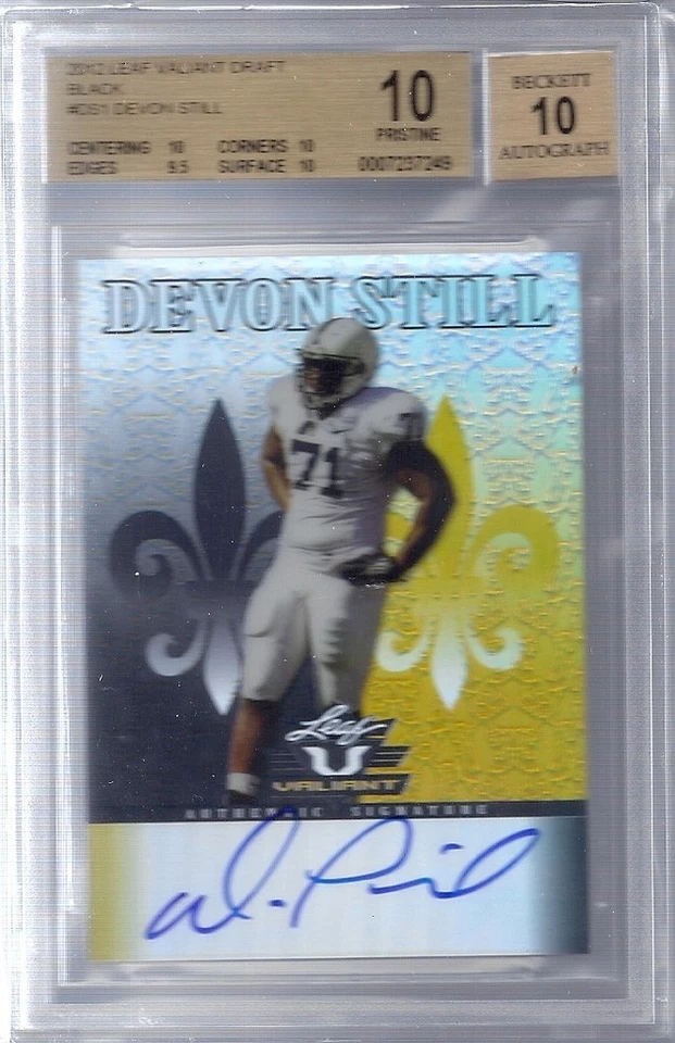 BGS 10 PRISTINE 2012 Leaf Valiant Draft BLACK AUTO Devon Still RC #d 5/5 - Image 1 of 1