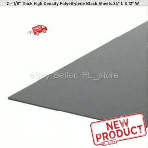 2 PACK Black Plastic Sheets High Density Polyethylene 1/8" x 24" L X 12" W HDPE - Picture 1 of 10