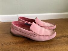 WOMENS ROCKPORT PINK NUBUCK LEATHER LOAFERS UK 6 SLIP ON SHOES FLATS TRAINERS