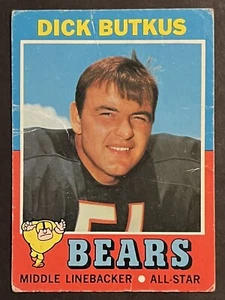 1971 TOPPS DICK BUTKUS #25 CHICAGO BEARS POOR CONDITION CREASES HOF - Picture 1 of 5