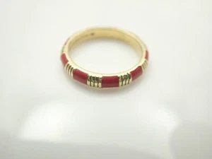 Hidalgo 18K Yellow Gold Burnt Sienna Enamel Band Ring - Picture 1 of 3