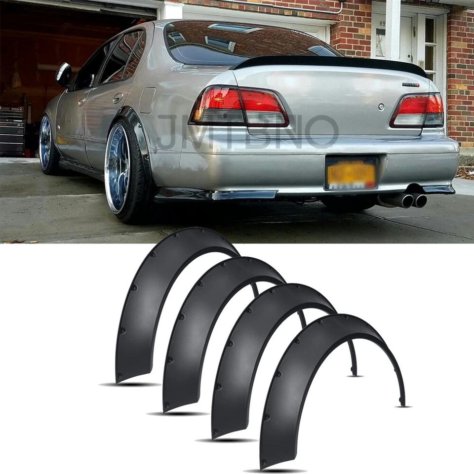 For Nissan Altima Car Fender Flares Extra Wide Body Kit Wheel Arches 4.5" 4PCS - Image 1 of 4