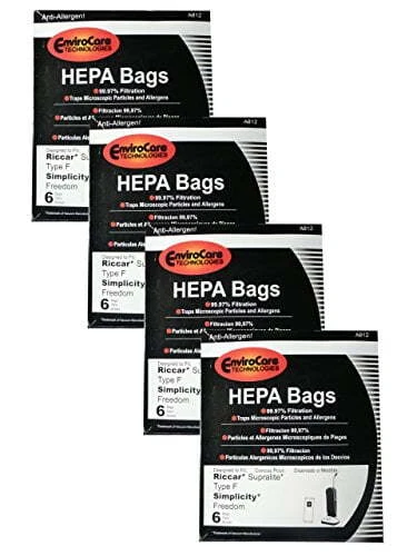 24 bolsas de vacío Riccar HEPA tipo F, simplicidad, libertad, supralite, bote aspiradora Foto 1 de 1