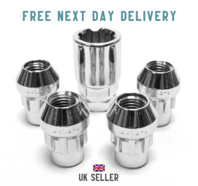 4 x M12 x 1,5 блокировки колеса гайки сужающийся сиденье (серебро) ключ FORD RANGER 1999-2023 + - Изображение 1 из 4