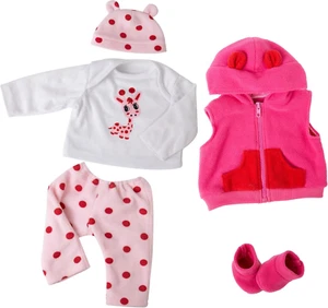 Reborn Baby Dolls Clothes Girl Cute Pink Baby Clothes Dolls Clothes 17-22 Inches - Picture 1 of 24
