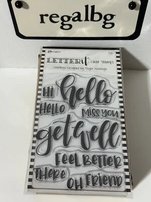 Juego de estampillas acrílicas transparentes Hello Get Well Sayings de Ranger Letter It LEC59318 Foto 1 de 4