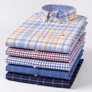 Mens Oxford Shirts Formal Business Long Sleeves Cotton Casual Dress Shirts Tops - Picture 1 of 19