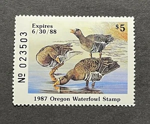 WTDstamps - 1987 OREGON - State Duck Stamp - Lot1 - Mint OG NH  - Picture 1 of 2