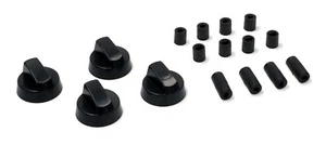 MANOPOLE UNIVERSALI PIANO COTTURA CUCINA COLORE NERO 4 PEZZI  PASSO 6 - 8 mm - Foto 1 di 3