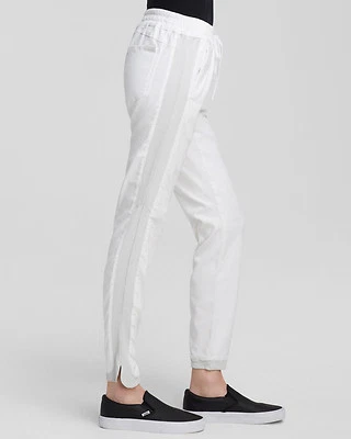 $198 НОВЫЙ С ЯРЛЫКАМИ JOE'S SzS OFF DUTY FOX DANCE ТОНКИЙ БЕГУН КОЖАНАЯ ПАНЕЛЬ БРЮКИ ОПТИЧЕСКИЙ БЕЛЫЙ - Изображение 1 из 4