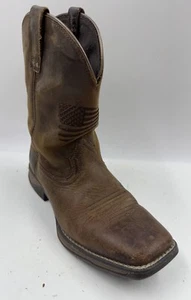 Ariat Anthem Patriot Youth Western Boot 4 Brown Leather Square Toe Boot 10040366 - Picture 1 of 9
