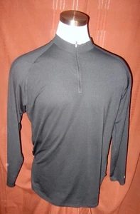 Nike Dri-Fit Mens Long-Sleeve 1/4-Zip Shirt, Black, Stretch Vented, Size XL, EUC - Picture 1 of 7