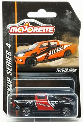 Majorette Toyota Hilux Revo Serie 4 Negro Rojo 1:58 (3") en Paquete Largo Foto 1 de 4