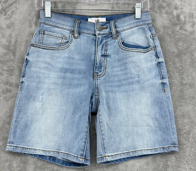 Pantalones Cortos Cabi 0 Austin Elásticos Denim Lavado Ligero Informales Clásicos Bolsillos Cómodos Foto 1 de 4