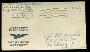 1945 WW2 PATRIOTIC SHERMAN #1879 COX PUBLISHER MILITARY  CANCEL "FREE" - Picture 1 of 1