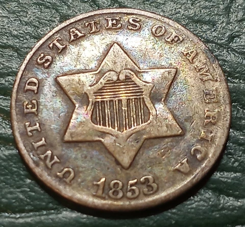 1853 3 Cent Silver - Higher Grade - Raw Cover