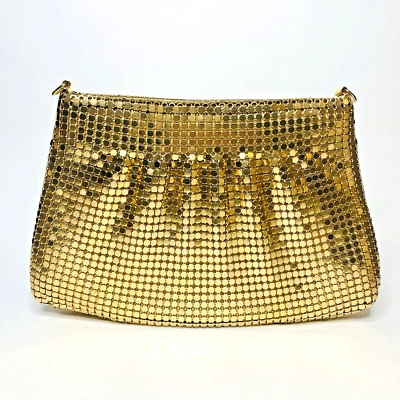 1950s Gold Metallic Evening Bag Purse marked Y&S Original Zip Clutch Vintage - Image 1 of 4
