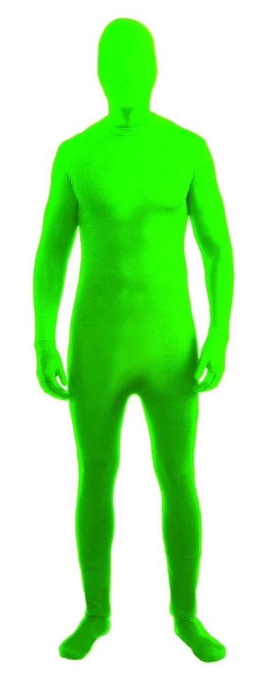 NEON GREEN DISAPPEARING MAN SKIN SUIT ADULT HALLOWEEN COSTUME MENS SIZE STANDARD - Image 1 of 1