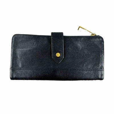 Fossil Lainie 手包钱包修身双折扣带黑色鹅卵石皮革 Lainie — 第 1/4 张图片