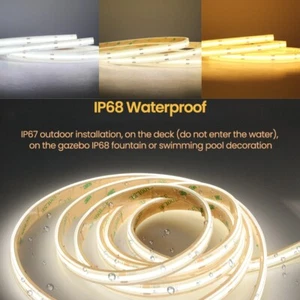 12V 384LEDs/m COB LED Light Strips 16.4ft Waterproof Flexible Tape for Boat Car - Picture 1 of 34