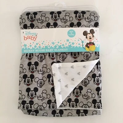 NUEVO Disney Bebé Mickey Mouse Negro Blanco Acogedora Manta Reversible Foto 1 de 4