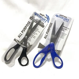 Westcott All Purpose Value Scissors Bent Shears, Light Weight, 8" LOT of 2 - Picture 1 of 6