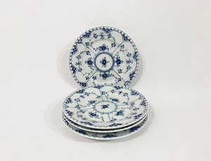 4x Royal Copenhagen Blue Fluted Full Lace 1087 Dessert Plates Diameter 17,5 cm - Picture 1 of 10
