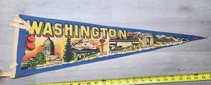 Antique Vtg RARE Washington D.C Attraction State Felt Travel Tourist Pennant 26" - Picture 1 of 5