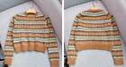 Doen Mohair Blended Sweater Loose Striped Knit Pullover for Women
