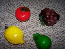 4 Vintages Pieces of Hand Blown Glass Fruit Murano?