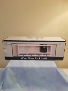 True Living Essentials White Wine Glass Rack Shelf NIB 14.6" x 4.8" - Picture 1 of 12