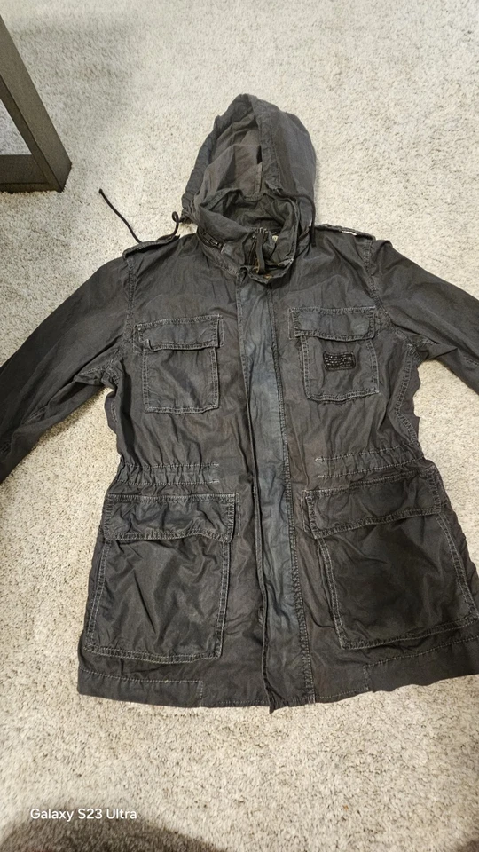 DieSel-Co Jacket Womens Size S,Military  Charcoal Gray  Only The Brave Hoodie  — 第 1/4 张图片