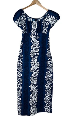 Maxi Vestido Hawaiano Royal Creations Para Mujer Hibisco Floral Manga Abullonada Talla S Foto 1 de 4